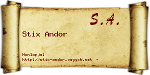 Stix Andor névjegykártya