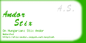 andor stix business card